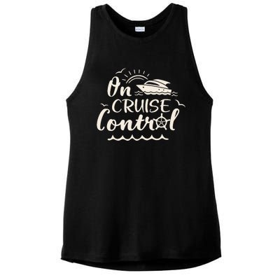 Cruise On Control Funny Boat Cruising Travel Summer Vacation Ladies PosiCharge Tri-Blend Wicking Tank