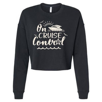 Cruise On Control Funny Boat Cruising Travel Summer Vacation Cropped Pullover Crew