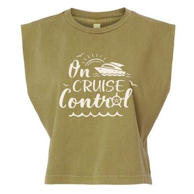 Cruise On Control Funny Boat Cruising Travel Summer Vacation Garment-Dyed Women's Muscle Tee