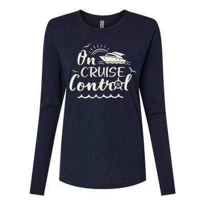 Cruise On Control Funny Boat Cruising Travel Summer Vacation Womens Cotton Relaxed Long Sleeve T-Shirt