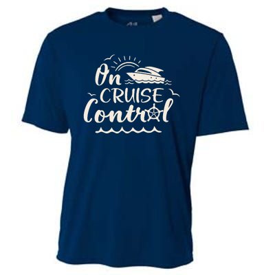 Cruise On Control Funny Boat Cruising Travel Summer Vacation Cooling Performance Crew T-Shirt