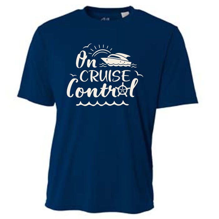 Cruise On Control Funny Boat Cruising Travel Summer Vacation Cooling Performance Crew T-Shirt