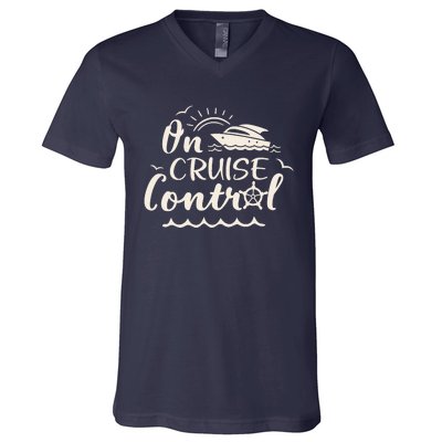 Cruise On Control Funny Boat Cruising Travel Summer Vacation V-Neck T-Shirt