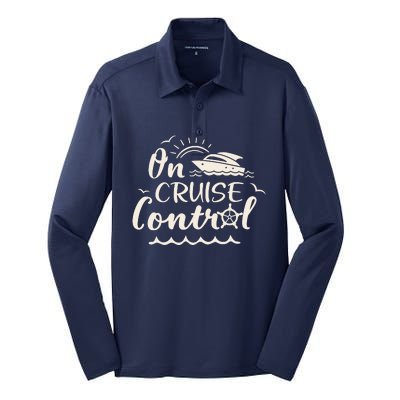 Cruise On Control Funny Boat Cruising Travel Summer Vacation Silk Touch Performance Long Sleeve Polo