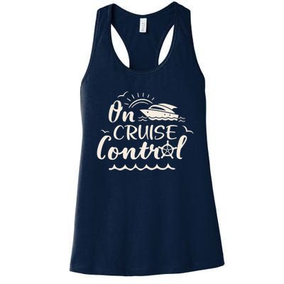 Cruise On Control Funny Boat Cruising Travel Summer Vacation Women's Racerback Tank