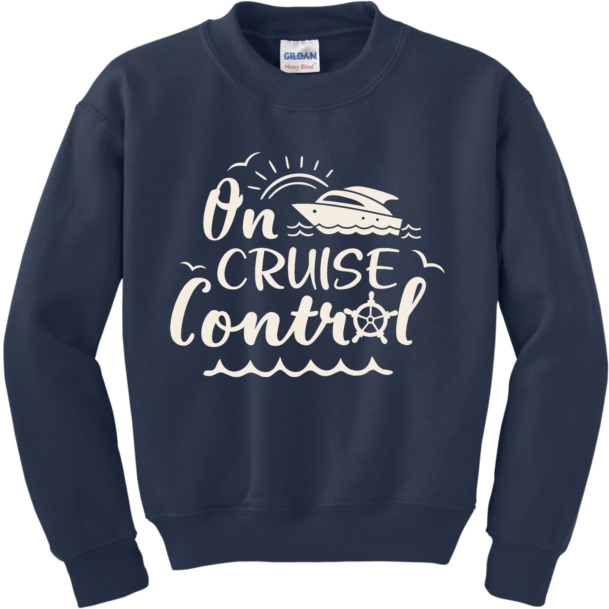 Cruise On Control Funny Boat Cruising Travel Summer Vacation Kids Sweatshirt