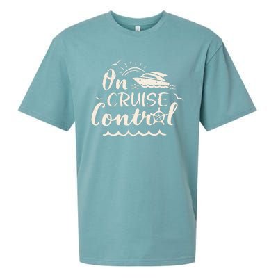 Cruise On Control Funny Boat Cruising Travel Summer Vacation Sueded Cloud Jersey T-Shirt