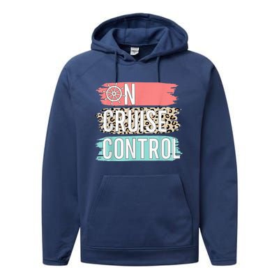 Control On Cruise Leopard Funny Summer Vacation Family Wo Performance Fleece Hoodie