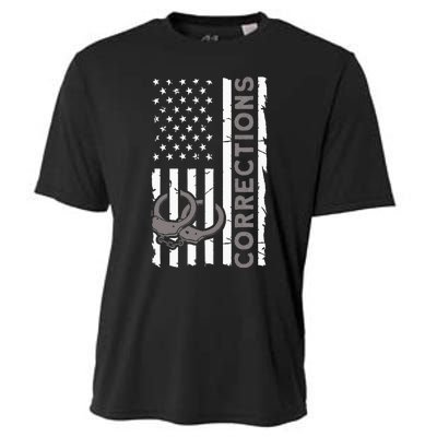 Correctional Officer Corrections Thin Silver Line Cooling Performance Crew T-Shirt