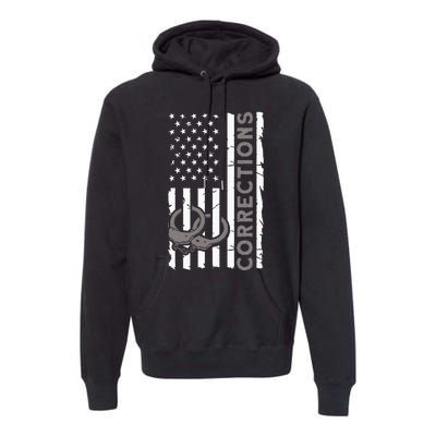 Correctional Officer Corrections Thin Silver Line Premium Hoodie