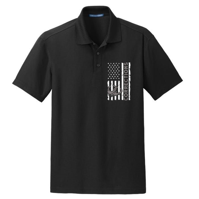 Correctional Officer Corrections Thin Silver Line Dry Zone Grid Polo