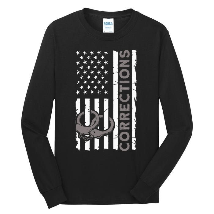 Correctional Officer Corrections Thin Silver Line Tall Long Sleeve T-Shirt