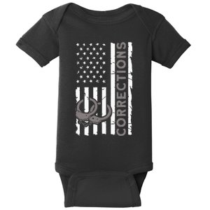 Correctional Officer Corrections Thin Silver Line Baby Bodysuit