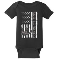 Correctional Officer Corrections Thin Silver Line Baby Bodysuit