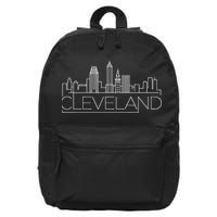 Cleveland Ohio City Skyline 16 in Basic Backpack