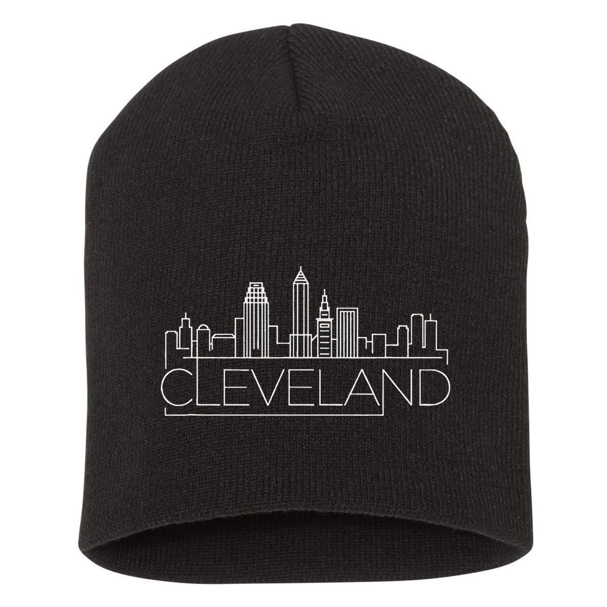 Cleveland Ohio City Skyline Short Acrylic Beanie