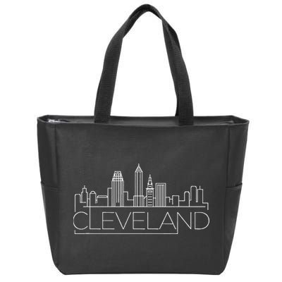 Cleveland Ohio City Skyline Zip Tote Bag