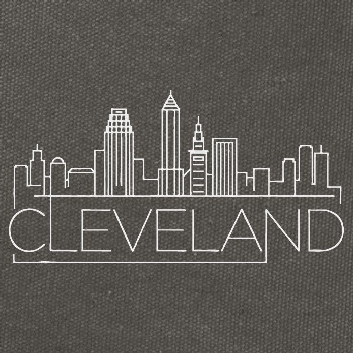 Cleveland Ohio City Skyline Cotton Canvas Backpack