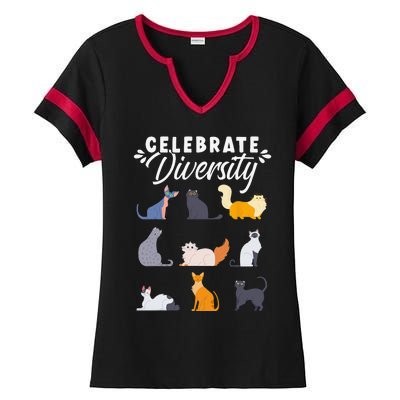 Cat Owner Cat Lover Cat Diversity Cute Cat Ladies Halftime Notch Neck Tee