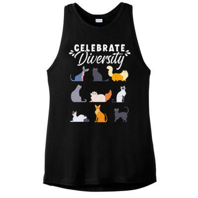 Cat Owner Cat Lover Cat Diversity Cute Cat Ladies PosiCharge Tri-Blend Wicking Tank