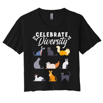 Cat Owner Cat Lover Cat Diversity Cute Cat Women's Crop Top Tee