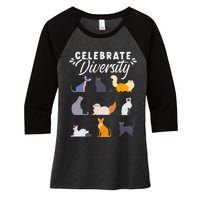 Cat Owner Cat Lover Cat Diversity Cute Cat Women's Tri-Blend 3/4-Sleeve Raglan Shirt