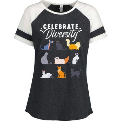 Cat Owner Cat Lover Cat Diversity Cute Cat Enza Ladies Jersey Colorblock Tee