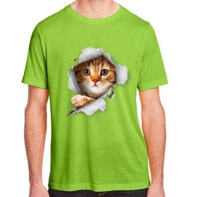 Cat, Orange Cat, Cat Torn Cloth, Kitten Adult ChromaSoft Performance T-Shirt