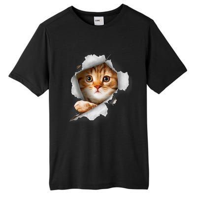 Cat, Orange Cat, Cat Torn Cloth, Kitten Tall Fusion ChromaSoft Performance T-Shirt