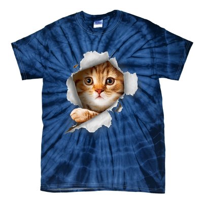 Cat, Orange Cat, Cat Torn Cloth, Kitten Tie-Dye T-Shirt