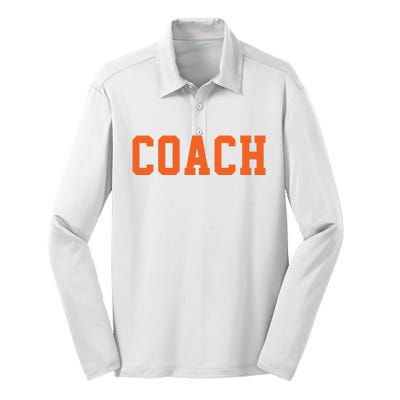 Coach Orange Silk Touch Performance Long Sleeve Polo