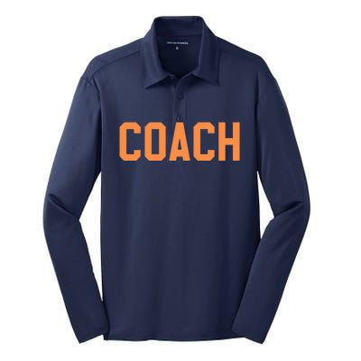 Coach Orange Silk Touch Performance Long Sleeve Polo