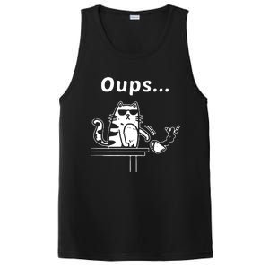 Cat Oups Coffee Funny Cool Cat With Sunglasses PosiCharge Competitor Tank