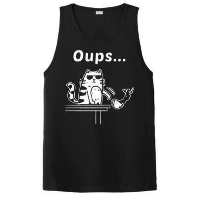 Cat Oups Coffee Funny Cool Cat With Sunglasses PosiCharge Competitor Tank