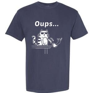 Cat Oups Coffee Funny Cool Cat With Sunglasses Garment-Dyed Heavyweight T-Shirt