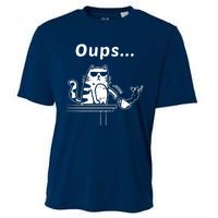 Cat Oups Coffee Funny Cool Cat With Sunglasses Cooling Performance Crew T-Shirt