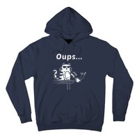 Cat Oups Coffee Funny Cool Cat With Sunglasses Hoodie