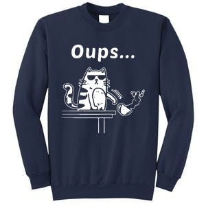 Cat Oups Coffee Funny Cool Cat With Sunglasses Sweatshirt