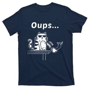 Cat Oups Coffee Funny Cool Cat With Sunglasses T-Shirt