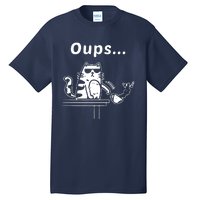 Cat Oups Coffee Funny Cool Cat With Sunglasses Tall T-Shirt