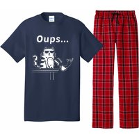 Cat Oups Coffee Funny Cool Cat With Sunglasses Pajama Set