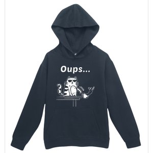 Cat Oups Coffee Funny Cool Cat With Sunglasses Urban Pullover Hoodie