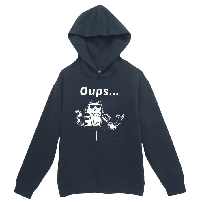 Cat Oups Coffee Funny Cool Cat With Sunglasses Urban Pullover Hoodie