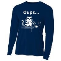 Cat Oups Coffee Funny Cool Cat With Sunglasses Cooling Performance Long Sleeve Crew