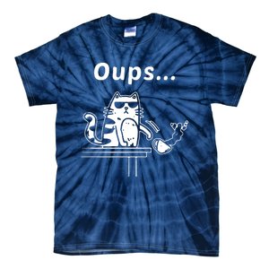 Cat Oups Coffee Funny Cool Cat With Sunglasses Tie-Dye T-Shirt