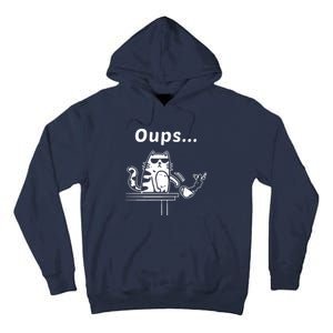 Cat Oups Coffee Funny Cool Cat With Sunglasses Tall Hoodie