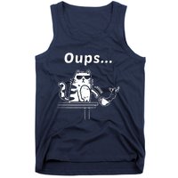 Cat Oups Coffee Funny Cool Cat With Sunglasses Tank Top