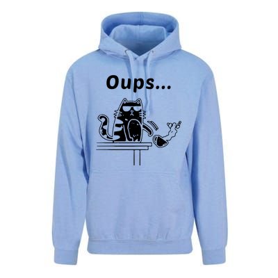 Cat Oups Coffee Funny Cool Cat With Sunglasses Unisex Surf Hoodie