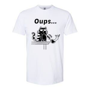 Cat Oups Coffee Funny Cool Cat With Sunglasses Softstyle CVC T-Shirt