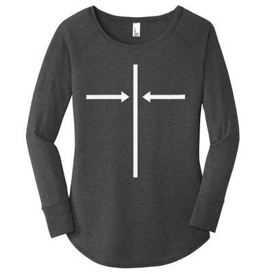 Centered On Christ Cross And Computer Icon Women's Perfect Tri Tunic Long Sleeve Shirt